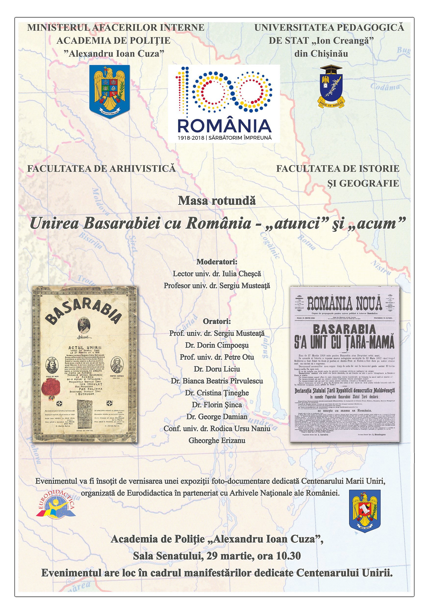 Eveniment Arhivistica : Unirea Basarbiei cu România  - atunci și acum 